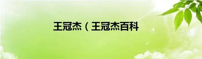 王冠杰(王冠杰百科