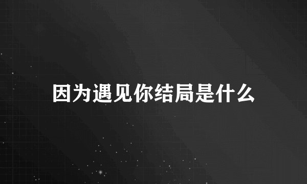 因为遇见你结局是什么