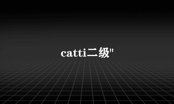catti二级
