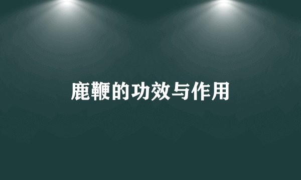 鹿鞭的功效与作用