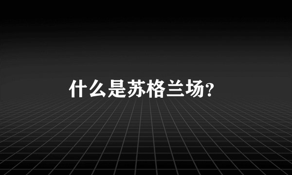 什么是苏格兰场?