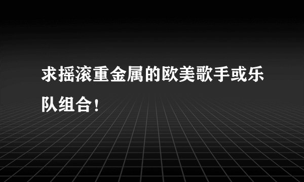 求摇滚重金属的欧美歌手或乐队组合！