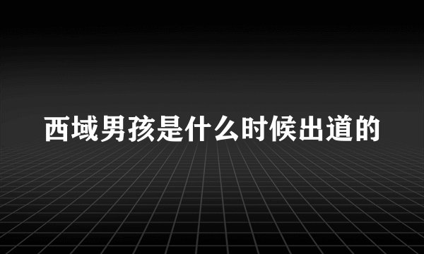 西域男孩是什么时候出道的