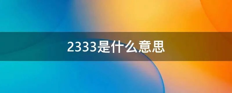 2333是什么意思