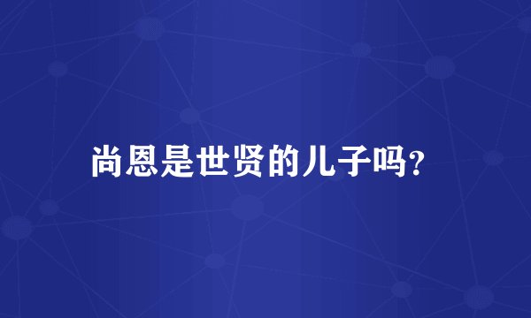 尚恩是世贤的儿子吗?