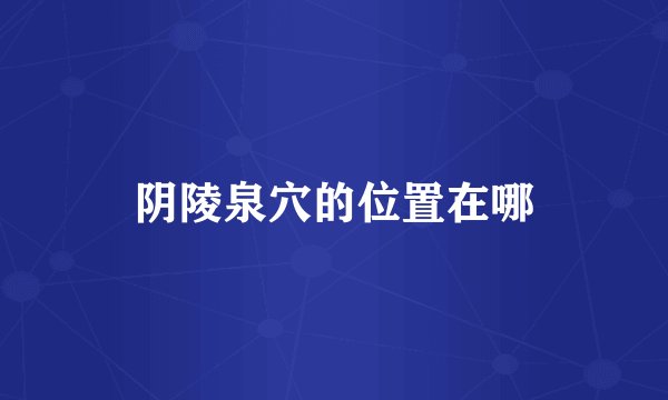 阴陵泉穴的位置在哪