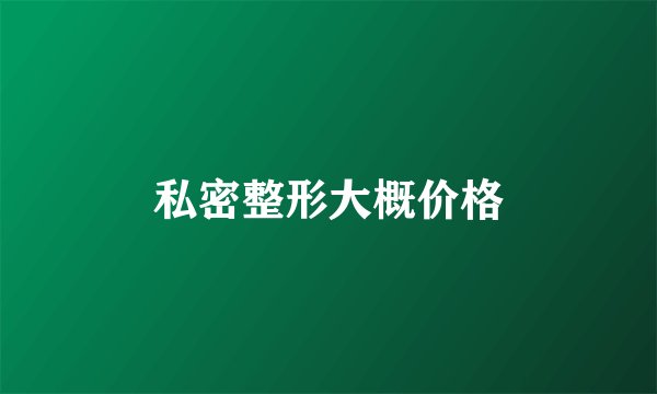私密整形大概价格