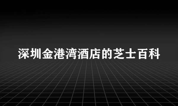 深圳金港湾酒店的芝士百科