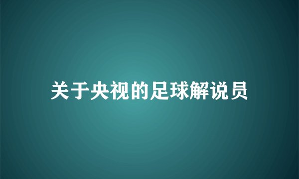 关于央视的足球解说员