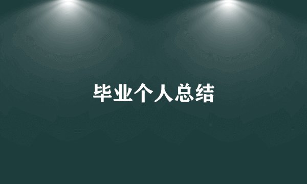 毕业个人总结