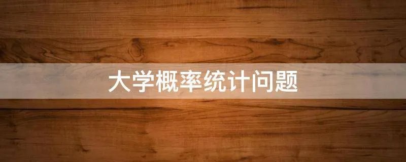 大学概率统计问题
