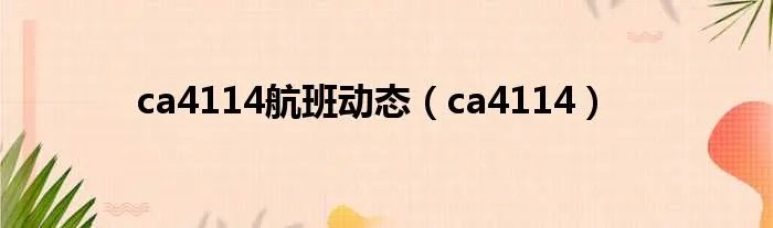ca4114航班动态（ca4114）