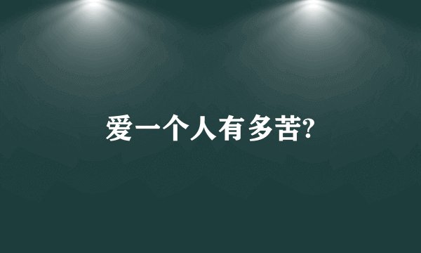 爱一个人有多苦?