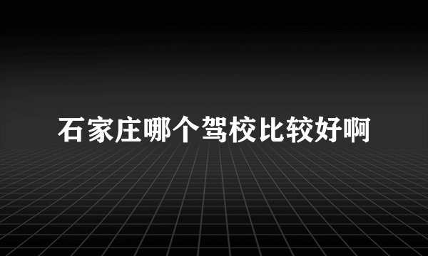 石家庄哪个驾校比较好啊