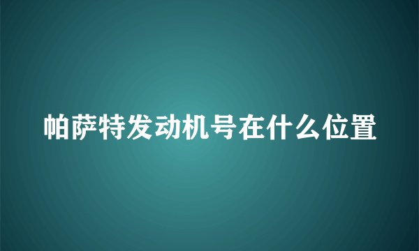 帕萨特发动机号在什么位置