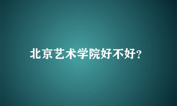 北京艺术学院好不好？