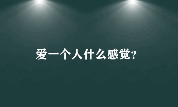 爱一个人什么感觉？
