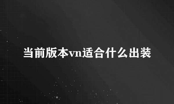 当前版本vn适合什么出装