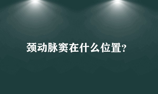 颈动脉窦在什么位置？