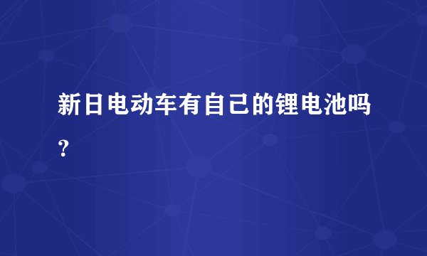 新日电动车有自己的锂电池吗？