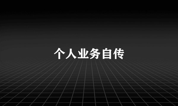 个人业务自传