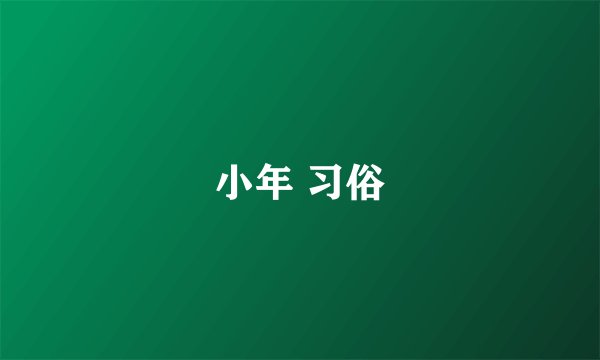 小年 习俗
