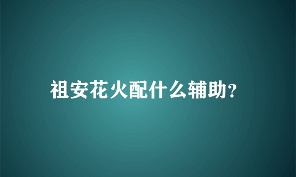 祖安花火配什么辅助？
