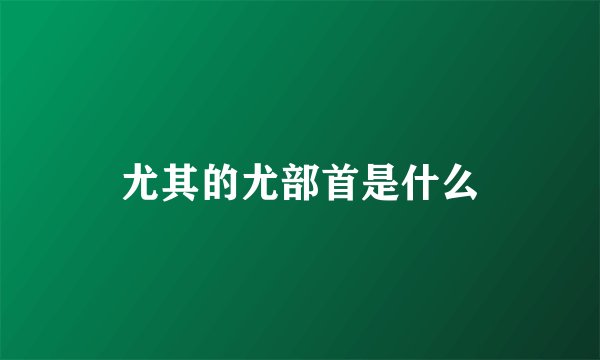 尤其的尤部首是什么