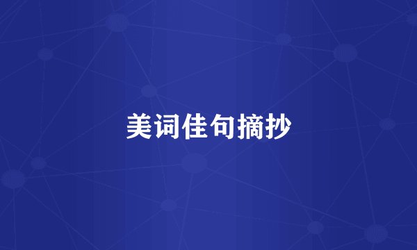 美词佳句摘抄