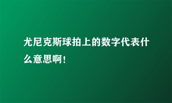尤尼克斯球拍上的数字代表什么意思啊!