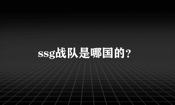 ssg战队是哪国的？