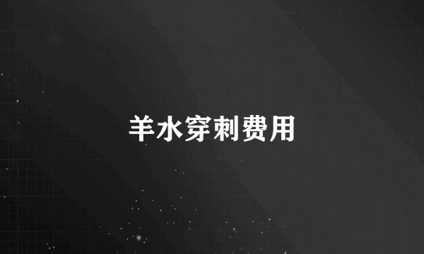 羊水穿刺费用