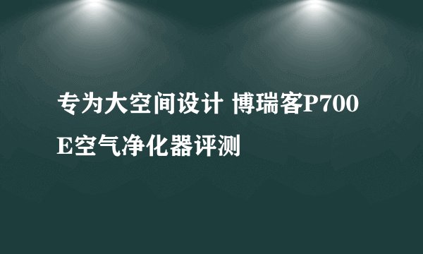 专为大空间设计 博瑞客P700E空气净化器评测