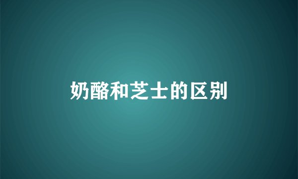 奶酪和芝士的区别