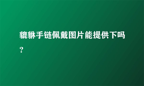 貔貅手链佩戴图片能提供下吗？