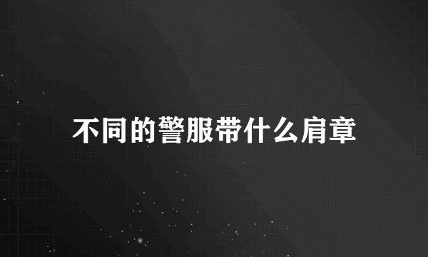 不同的警服带什么肩章