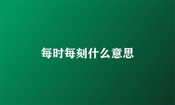 每时每刻什么意思