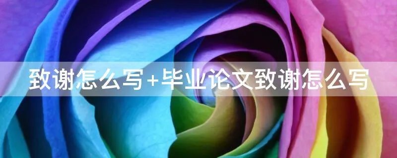 致谢怎么写 毕业论文致谢怎么写