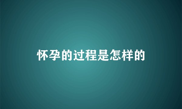 怀孕的过程是怎样的