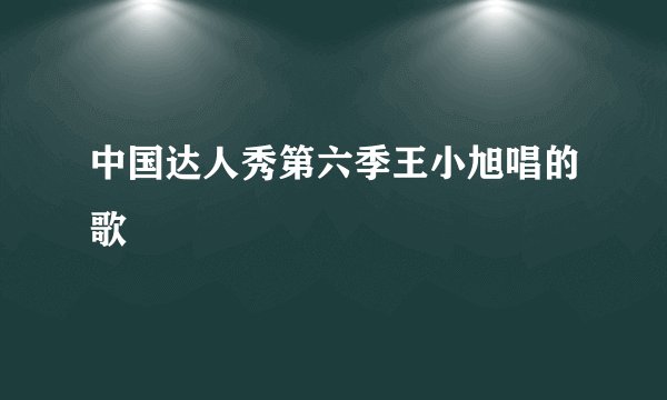 中国达人秀第六季王小旭唱的歌