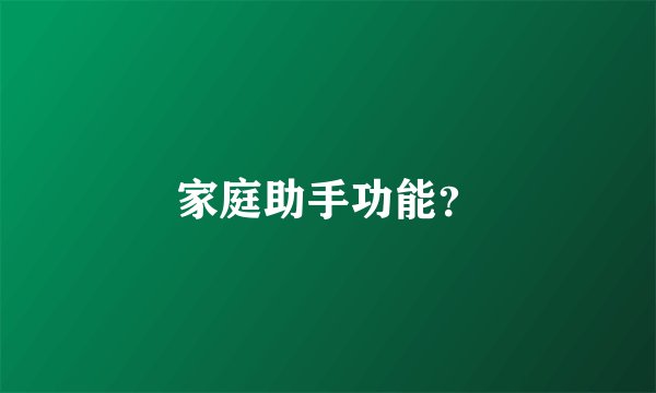 家庭助手功能？