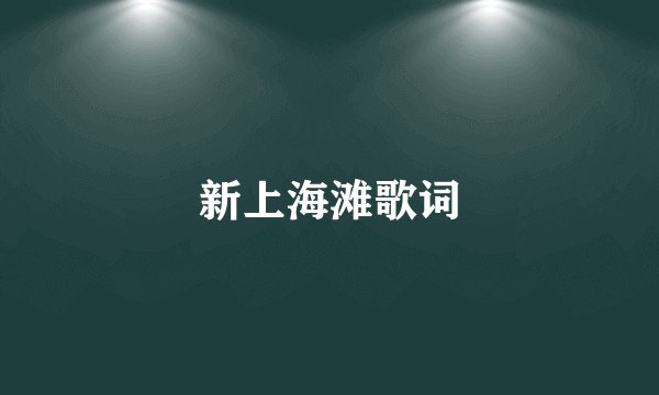 新上海滩歌词