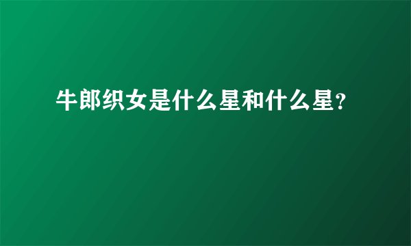 牛郎织女是什么星和什么星？