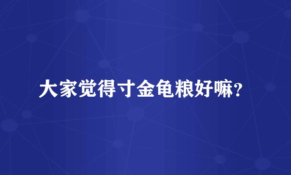大家觉得寸金龟粮好嘛?