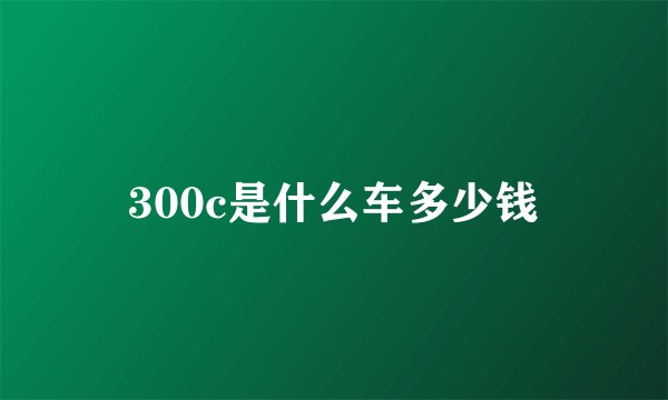 300c是什么车多少钱
