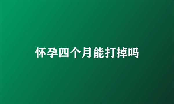 怀孕四个月能打掉吗