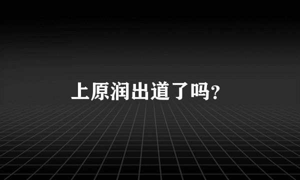 上原润出道了吗？