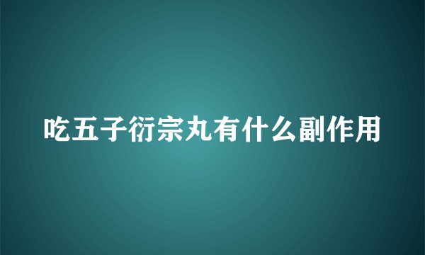 吃五子衍宗丸有什么副作用