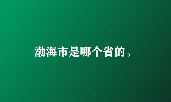 渤海市是哪个省的。