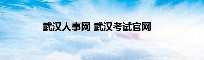 武汉人事网 武汉考试官网
